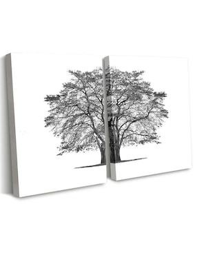 Cuadro decorativo Canvas Art set de tronco de árbol abundante con barniz a registro