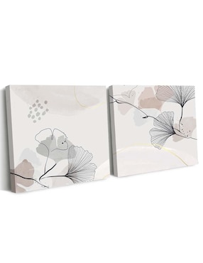 Cuadro decorativo Canvas Art set de arte de botánica con barniz a registro