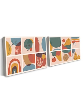 Cuadro decorativo Canvas Art set de varias formas con barniz a registro