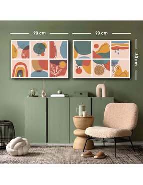 Cuadro decorativo Canvas Art set de varias formas con barniz a registro