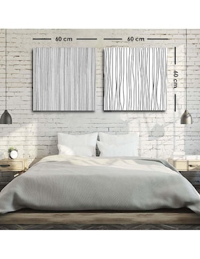 Cuadro decorativo Canvas Art set de líneas verticales divisorias con barniz a registro