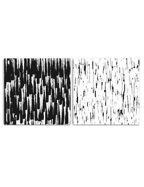 Cuadro decorativo Canvas Art set de líneas de lluvia con barniz a registro