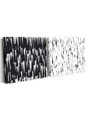 Cuadro decorativo Canvas Art set de líneas de lluvia con barniz a registro