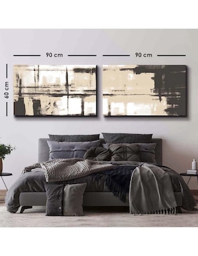 Cuadro decorativo Canvas Art set de pintura irregular elegante con barniz a registro