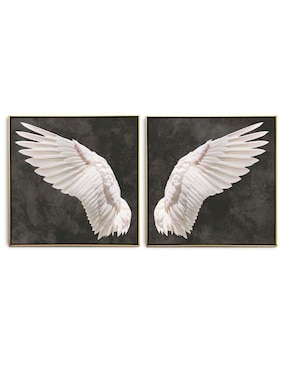 Cuadro Decorativo Canvas Art Set De Alas Angelicales Blancas Con Barniz A Registro