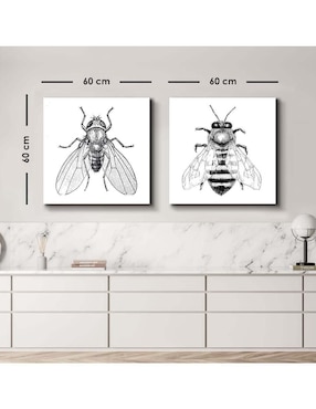 Cuadro decorativo Canvas Art Set de alas angelicales blancas con barniz a registro