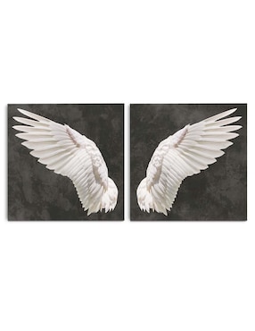 Cuadro decorativo Canvas Art Set de alas angelicales blancas con barniz a registro