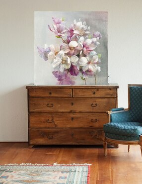 Cuadro decorativo Dulce magnolia técnica mixta Cuadros Jr Arreglo Floral