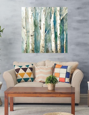 Cuadro decorativo Abedules en río II técnica mixta Cuadros Jr Bosques