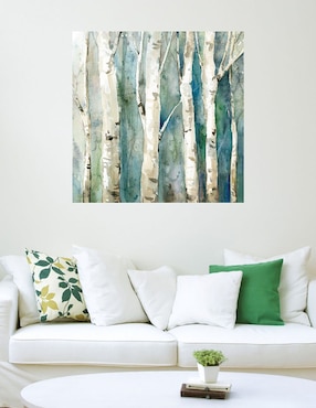 Cuadro decorativo Abedules en río II técnica mixta Cuadros Jr Bosques