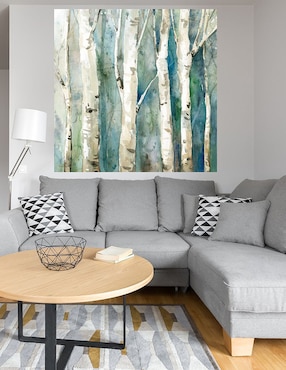 Cuadro decorativo Abedules en río II técnica mixta Cuadros Jr Bosques
