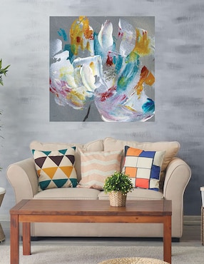 Cuadro decorativo Flor teñida técnica mixta Cuadros Jr Formas