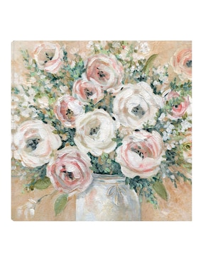 Cuadro decorativo Bonito en rosa técnica mixta Cuadros Jr Floreros