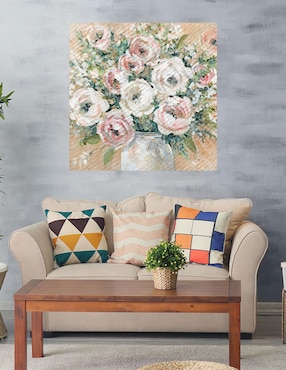 Cuadro decorativo Bonito en rosa técnica mixta Cuadros Jr Floreros