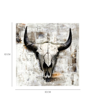 Cuadro decorativo Cráneo de vaca blanca técnica mixta Cuadros Jr Objetos