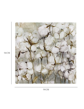Cuadro decorativo Campo de algodón técnica mixta Cuadros Jr Naturaleza