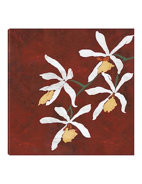 Cuadro decorativo Floral roja técnica mixta Cuadros Jr Floración