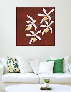 Cuadro decorativo Floral roja técnica mixta Cuadros Jr Floración