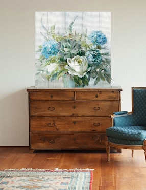 Cuadro decorativo Elegancia natural técnica mixta Cuadros Jr Arreglo Floral
