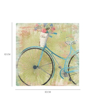 Cuadro decorativo Azul de bicicleta técnica mixta Cuadros Jr Primavera
