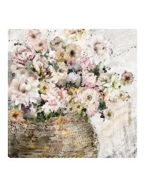 Cuadro decorativo Cortijo fresco técnica mixta Cuadros Jr Arreglo Floral