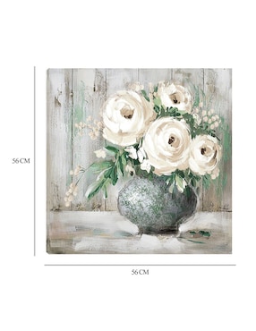 Cuadro decorativo Flor Blanca y Sabia I técnica mixta Cuadros Jr Floreros