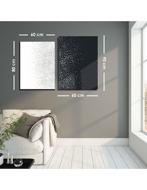 Cuadro decorativo Canvas Art set de universo de estrellas con barniz a registro