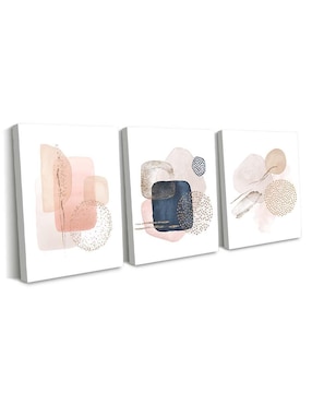 Cuadro decorativo Canvas Art set de arreglos azul marino con barniz a registro