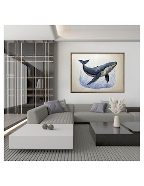 Pintura Ballena Azul técnica acrílico Lune Art Gallery