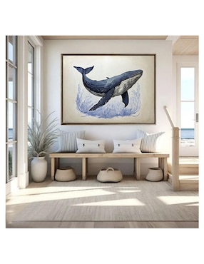 Pintura Ballena Azul técnica acrílico Lune Art Gallery