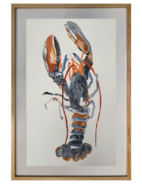 Pintura Langosta técnica acrílico Lune Art Gallery Frutas del mar