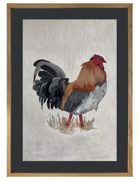 Pintura El Gallo técnica acrílico Lune Art Gallery Animalart
