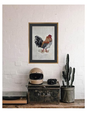 Pintura El Gallo técnica acrílico Lune Art Gallery Animalart