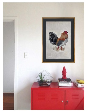 Pintura El Gallo técnica acrílico Lune Art Gallery Animalart