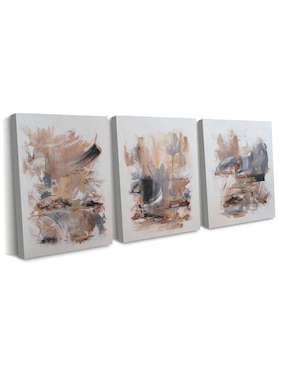 Cuadro decorativo Canvas Art set de manchas contemporáneo con barniz a registro