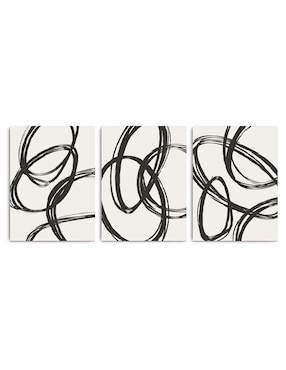 Cuadro decorativo Canvas Art set de formas de pincel con barniz a registro