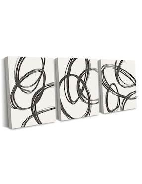 Cuadro decorativo Canvas Art set de formas de pincel con barniz a registro