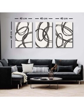 Cuadro decorativo Canvas Art set de formas de pincel con barniz a registro