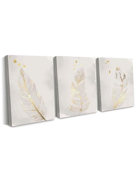Cuadro decorativo Canvas Art set de elegante plantilla de plumas con barniz a registro