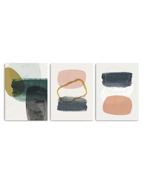 Cuadro decorativo Canvas Art set de ilustraciones de manchas con barniz a registro