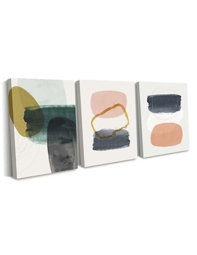 Cuadro decorativo Canvas Art set de ilustraciones de manchas con barniz a registro