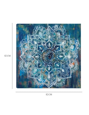 Cuadro decorativo Mandala en azul II técnica mixta Cuadros Jr Formas