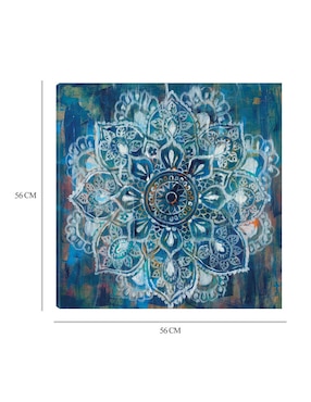 Cuadro decorativo Mandala en azul II técnica mixta Cuadros Jr Formas