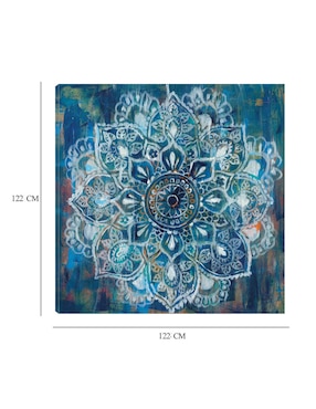 Cuadro decorativo Mandala en azul II técnica mixta Cuadros Jr Formas
