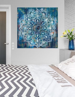 Cuadro decorativo Mandala en azul II técnica mixta Cuadros Jr Formas