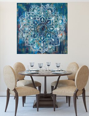 Cuadro decorativo Mandala en azul II técnica mixta Cuadros Jr Formas