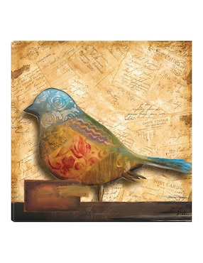 Cuadro decorativo Pajaro en collage I técnica mixta Cuadros Jr Aves Silvestres