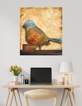 Cuadro decorativo Pajaro en collage I técnica mixta Cuadros Jr Aves Silvestres