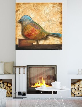 Cuadro decorativo Pajaro en collage I técnica mixta Cuadros Jr Aves Silvestres