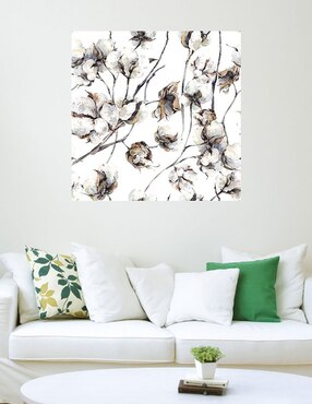 Cuadro decorativo Flores de algodón técnica mixta Cuadros Jr Floración